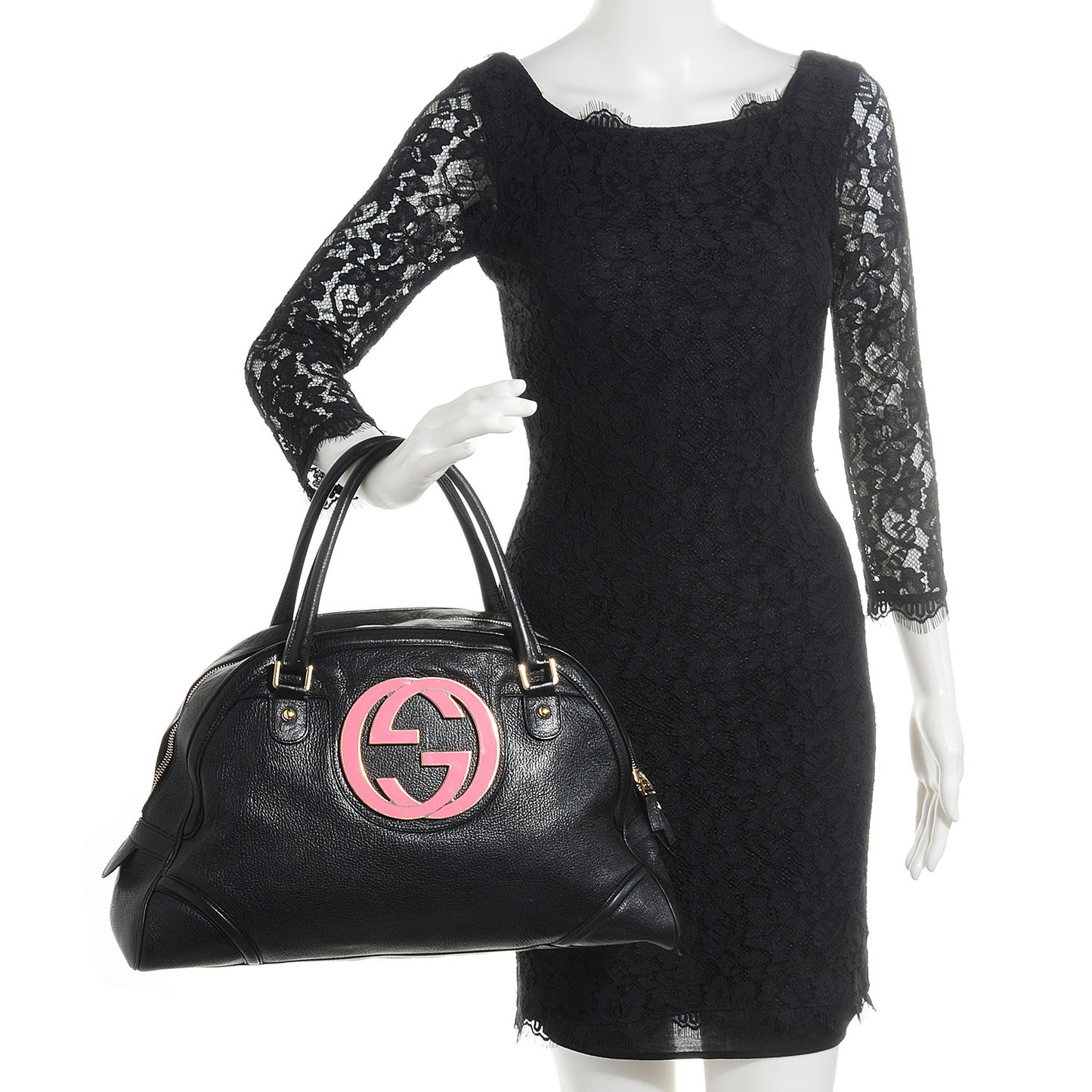 Leather Blondie Large Bowler Black