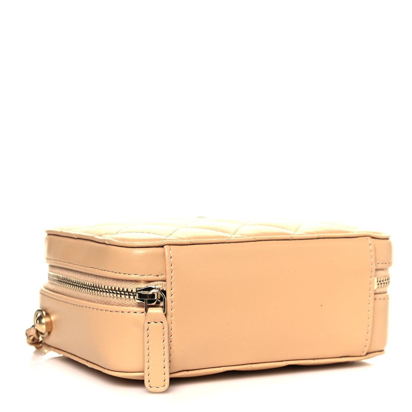 Lambskin Quilted CC Pearl Crush Camera Case Beige