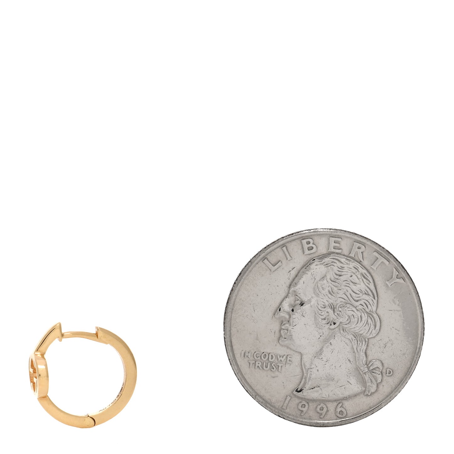 18K Yellow Gold Interlocking G Single Hoop Earring