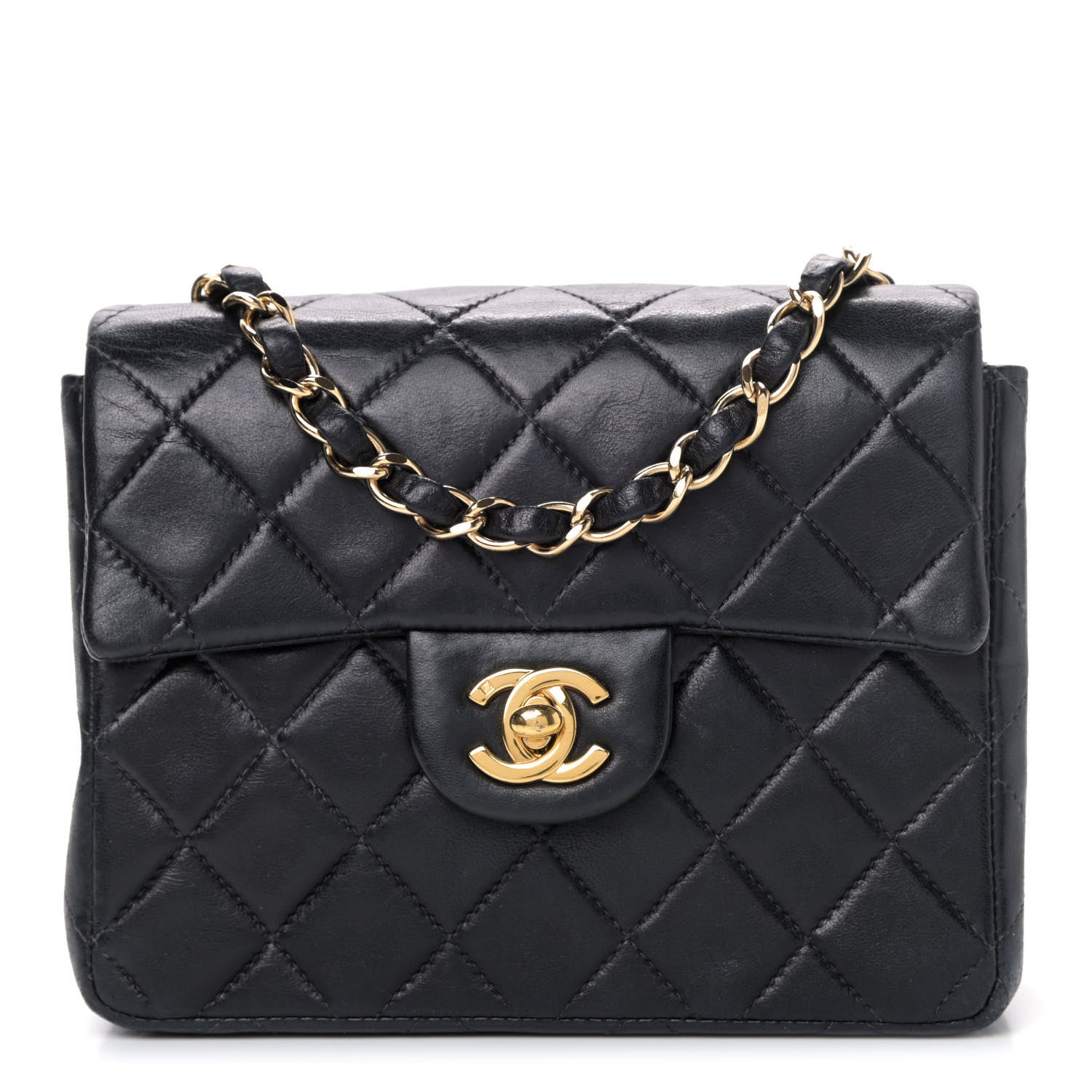 Chanel Lambskin Quilted Mini Square Flap Black 1 of 5