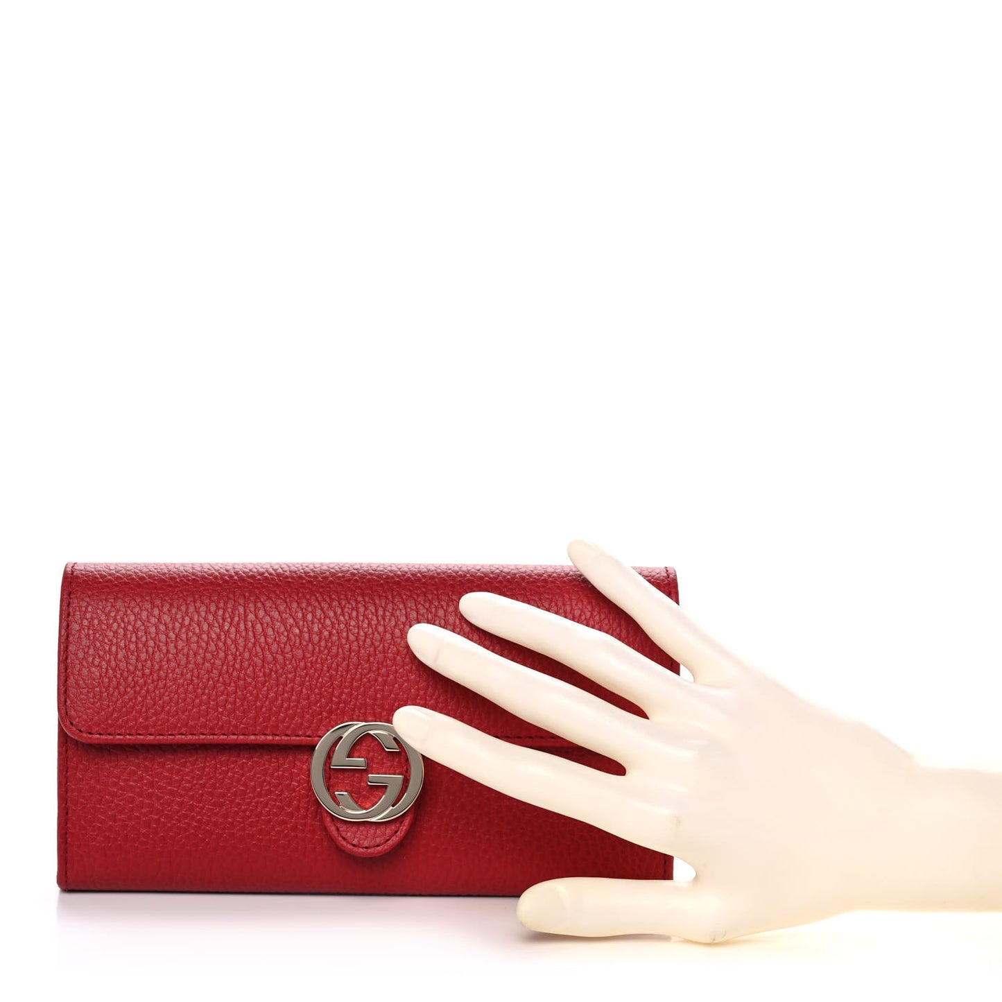 Dollar Calfskin Interlocking G Continental Wallet Red