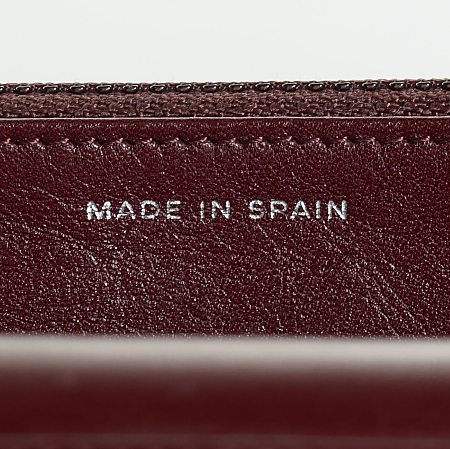 Chanel Striated Patent Quilted Wallet on Chain WOC Bordeaux 8 of 9