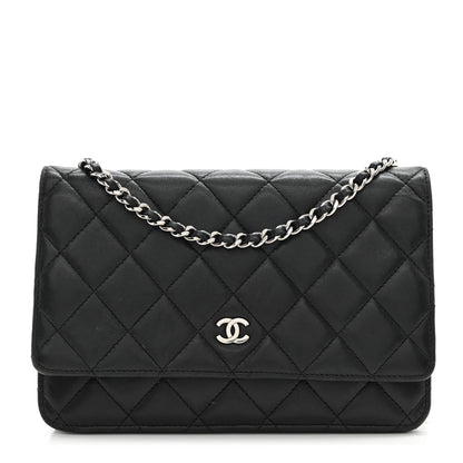 Chanel Lambskin Quilted Wallet On Chain WOC Black 1 of 10