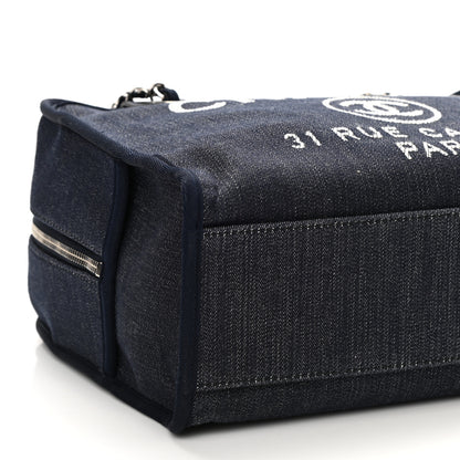 Chanel Denim Deauville Bowling Bag Dark Blue 8 of 9