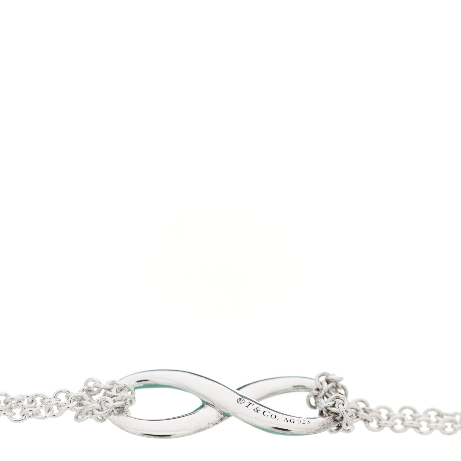 Tiffany Sterling Silver Enamel Infinity Bracelet Blue 3 of 4