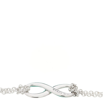 Tiffany Sterling Silver Enamel Infinity Bracelet Blue 3 of 4