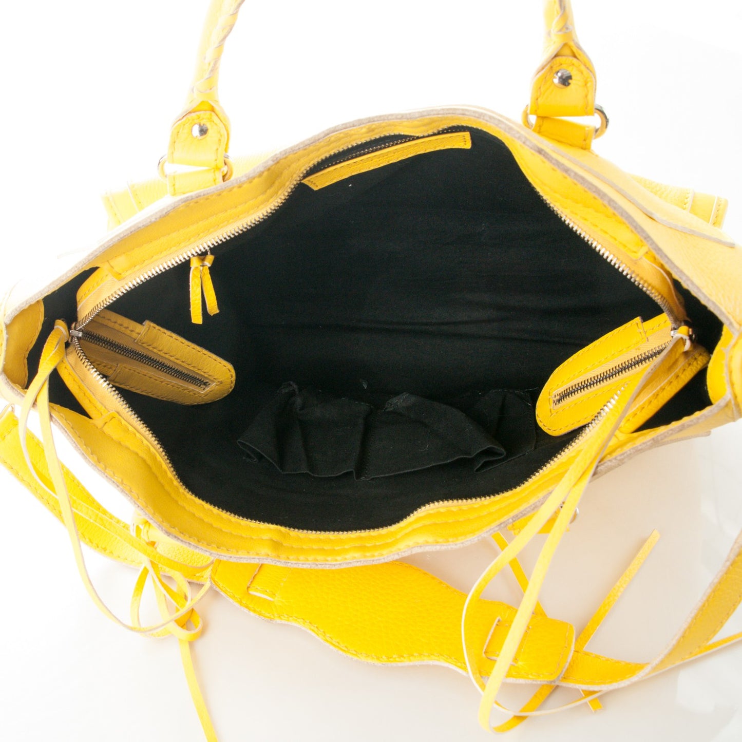 Supple Grained Calfskin Classic Silver Hardware Highlight City Jaune Soleil