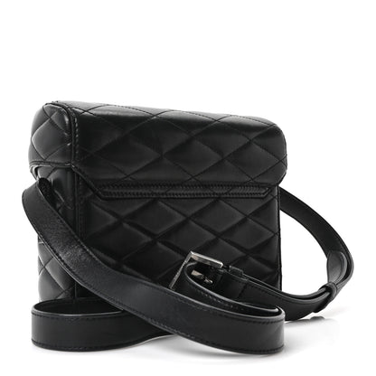 Saint Laurent Lambskin Quilted Monogram June Box Bag  Black 3 of 11