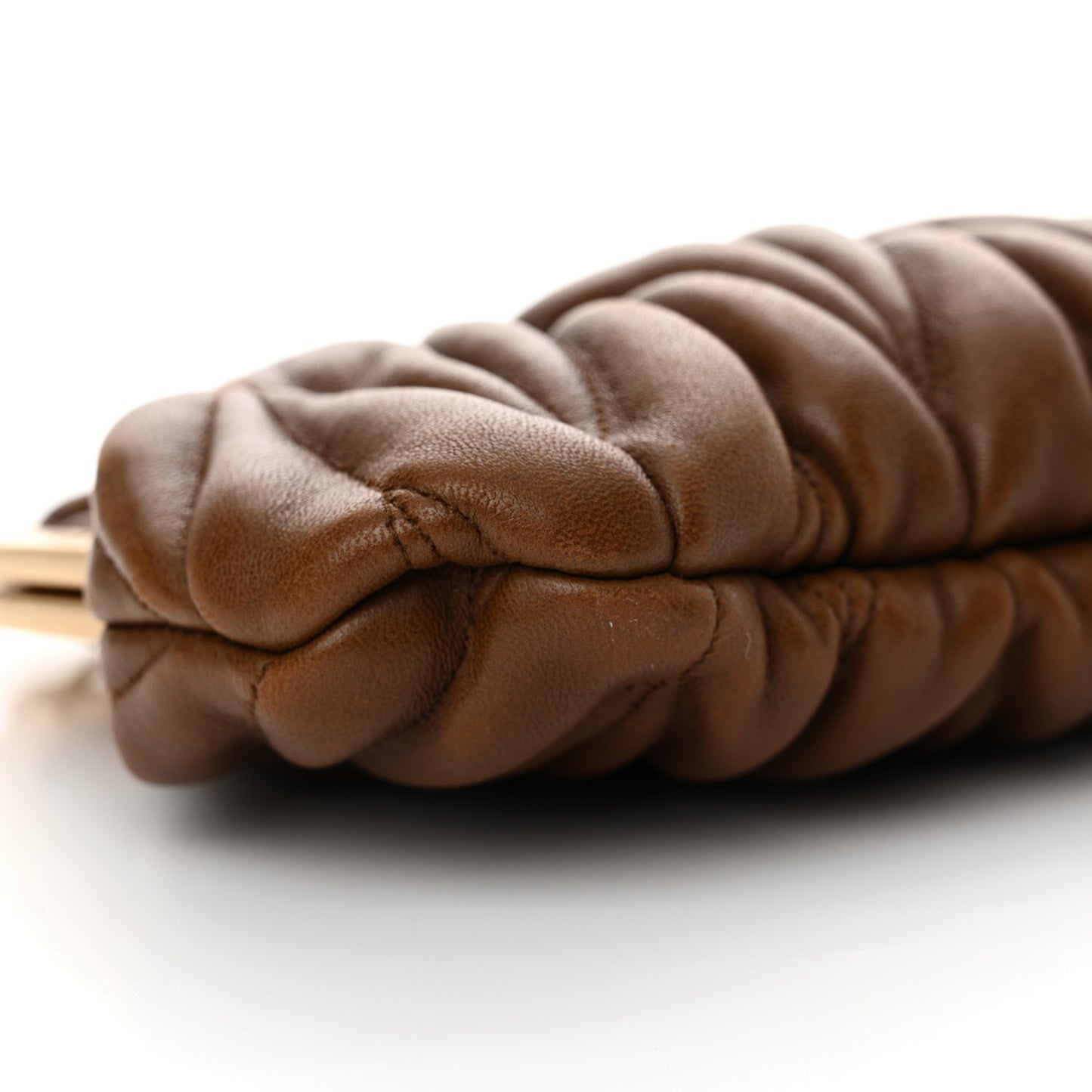 Nappa Matelasse Clutch Cognac