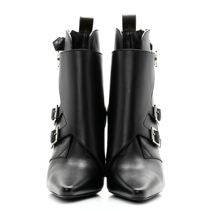 Louis Vuitton Calfskin Monogram Janet Ankle Boots 37 Black 2 of 10