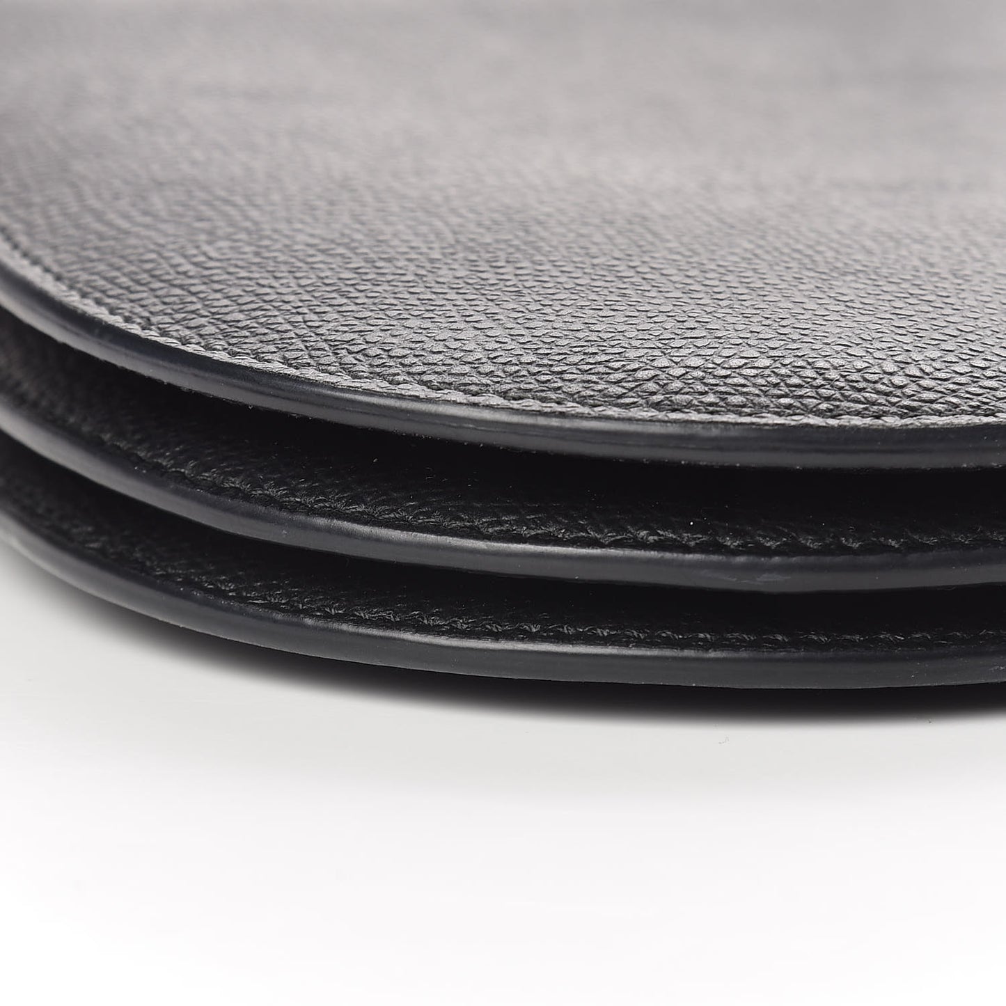 Grained Calfskin Saddle Pouch With Strap Black