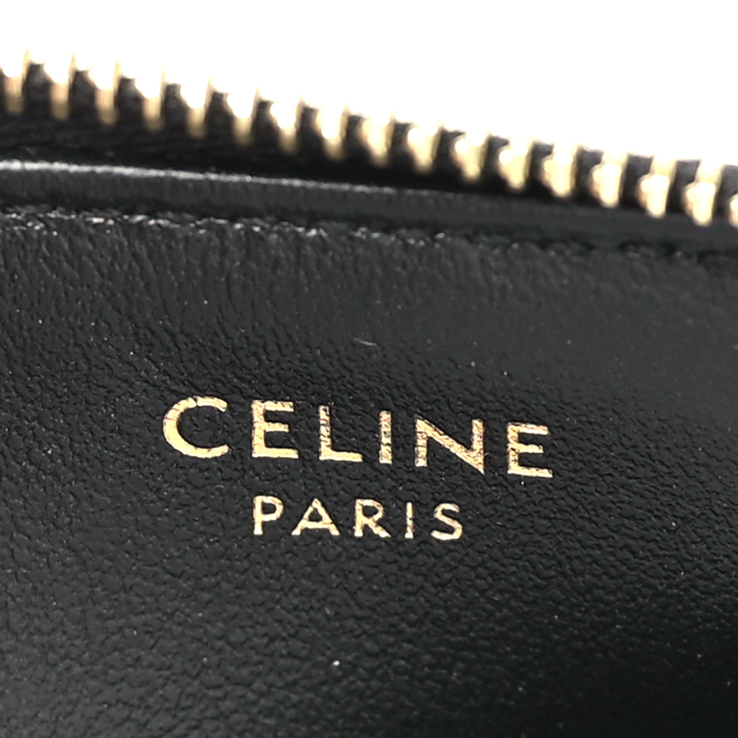 Celine Smooth Lambskin Zip Triomphe Card Holder Black 6 of 10
