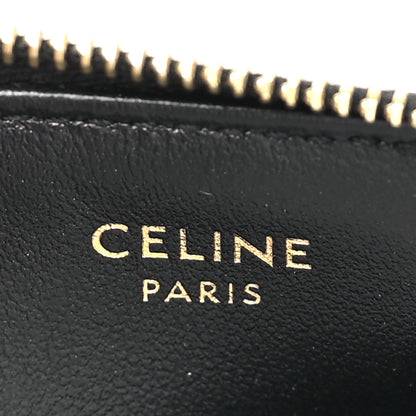 Celine Smooth Lambskin Zip Triomphe Card Holder Black 6 of 10