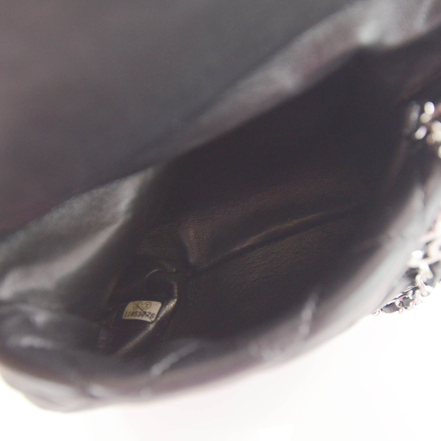 Lambskin Quilted Camellia Wristlet Black