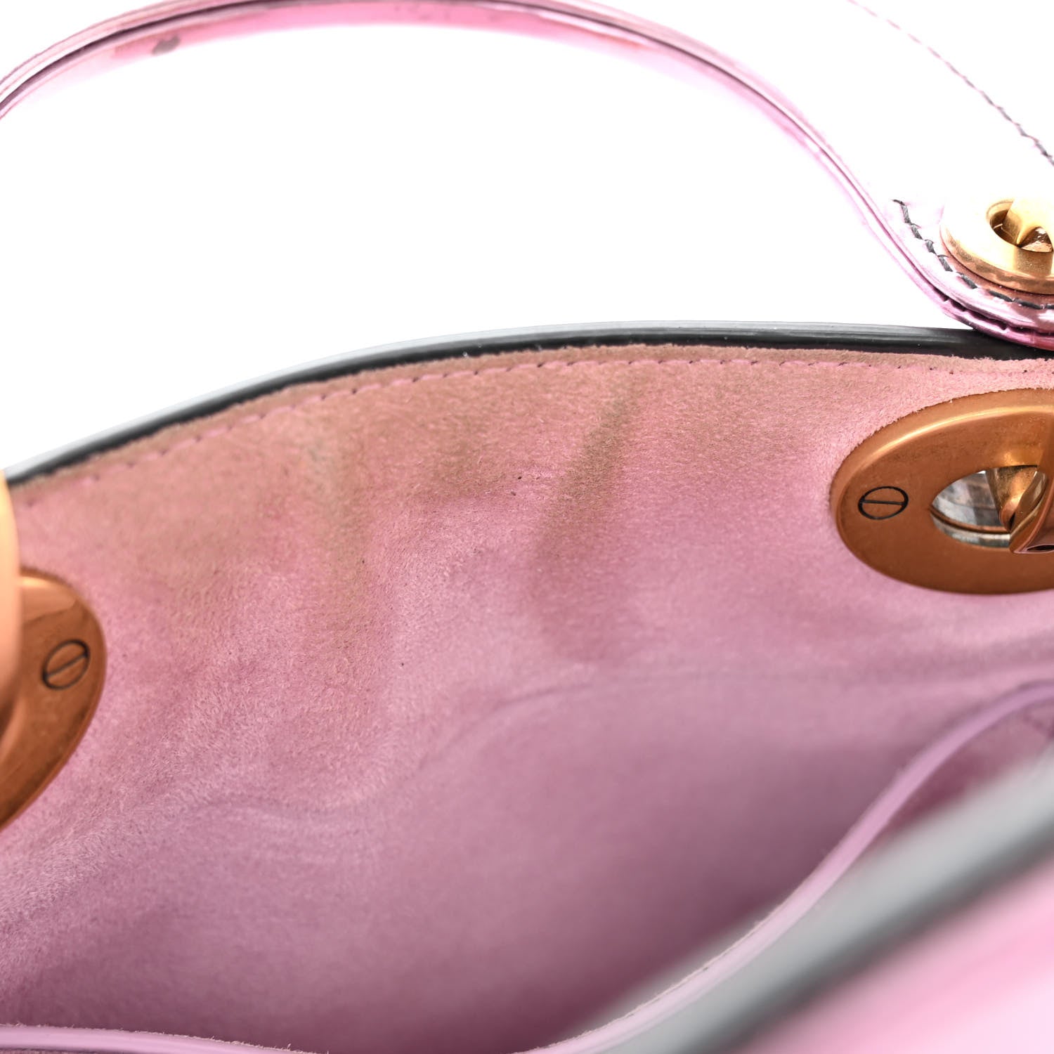 Christian Dior Metallic Glazed Calfskin Mini Lady Dior Pink 11 of 11