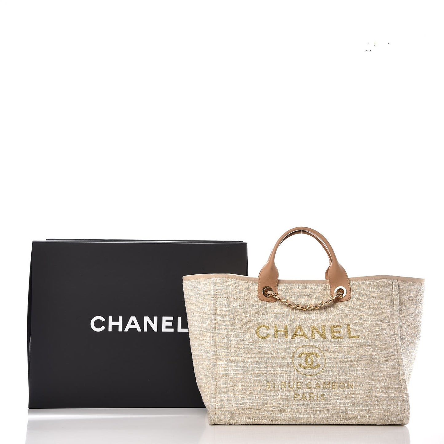 Canvas Large Deauville Tote Light Beige