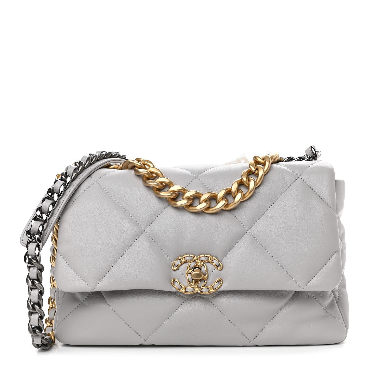 Chanel Lambskin Quilted Large Chanel 19 Flap Grey 1 of 11
