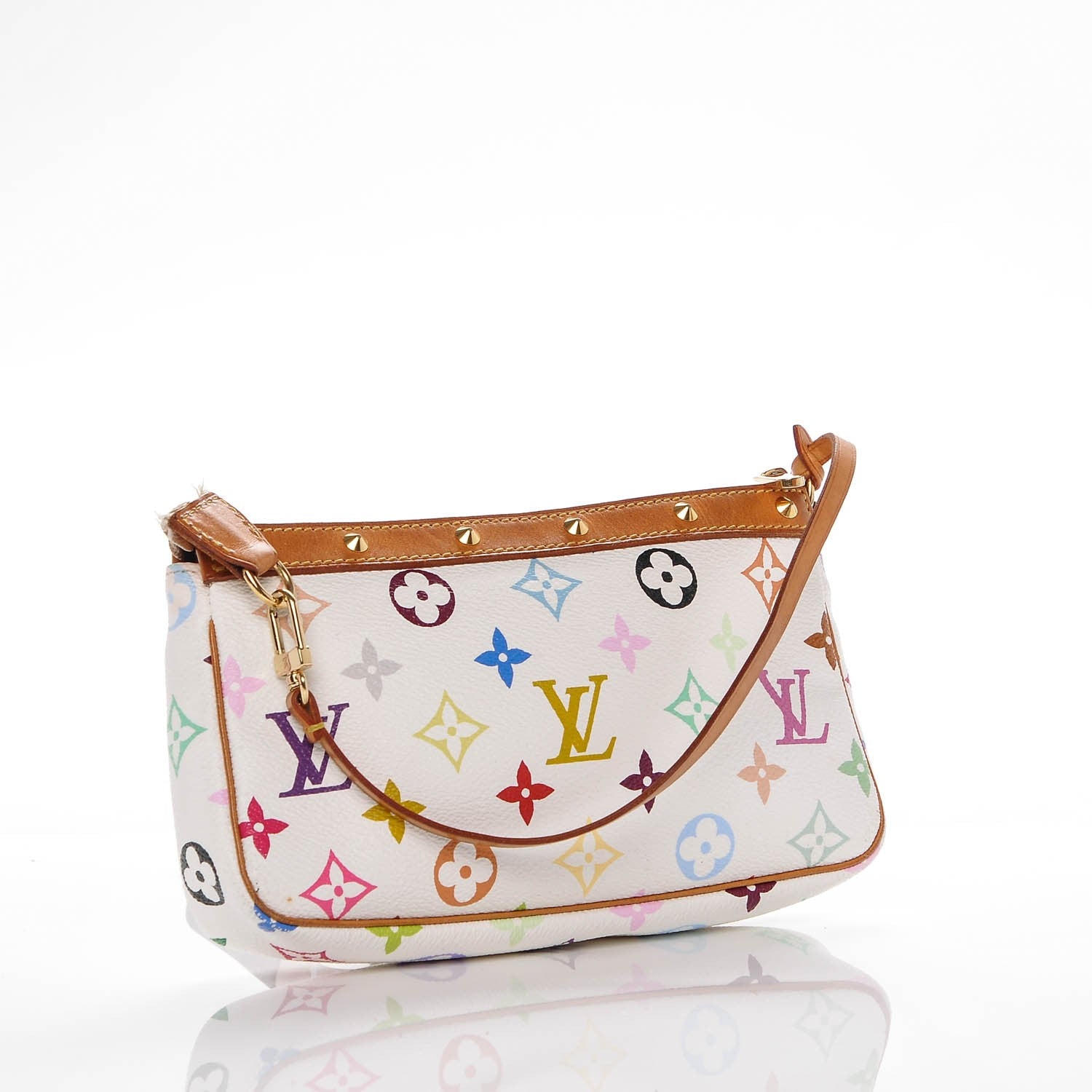 Louis Vuitton Monogram Multicolor Pochette Accessories White 3 of 9