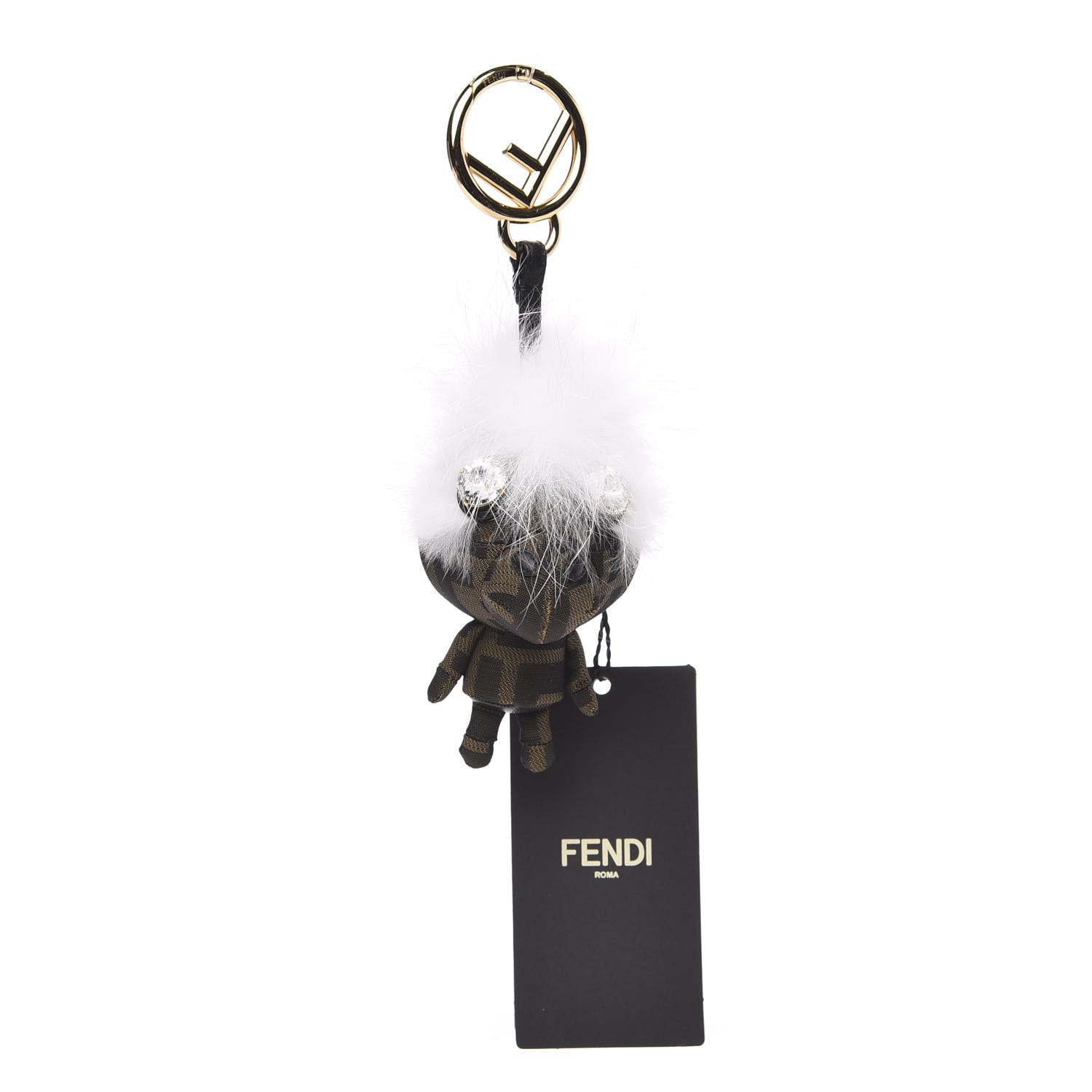 Fendi Zucca Fox Fur F is Space Monkey Bag Charm Multicolor 1 of 3