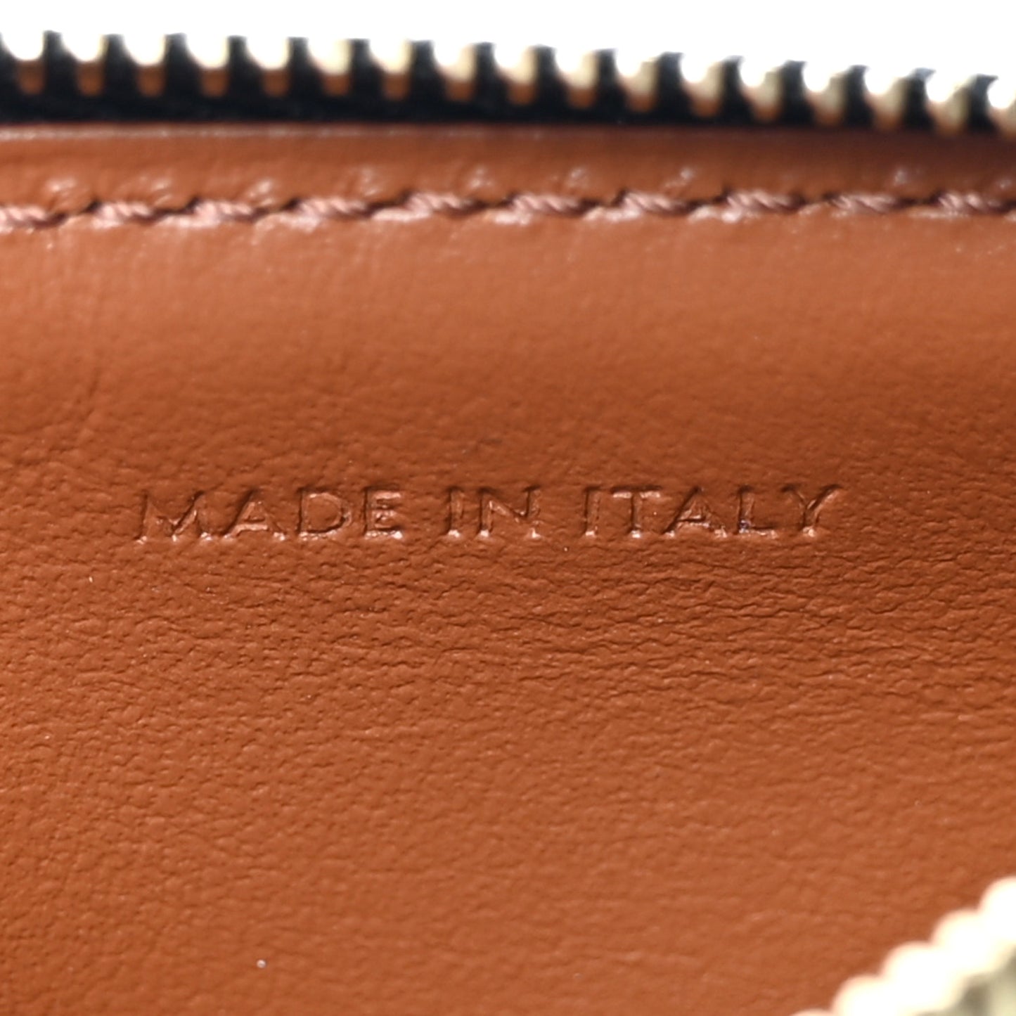 Triomphe Canvas Zipped Card Holder Tan