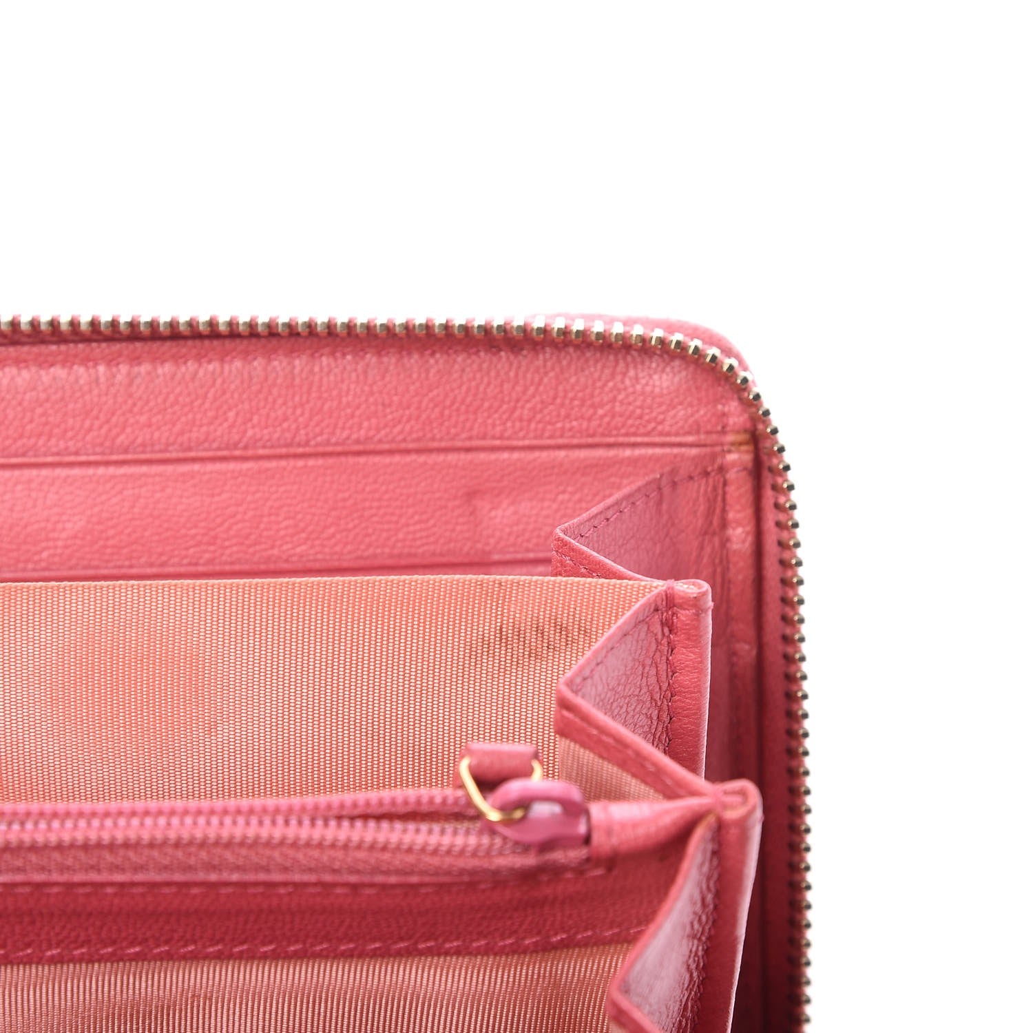 Saint Laurent Chevre Belle De Jour Zip Around Wallet Pink 6 of 9