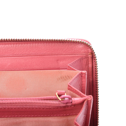 Saint Laurent Chevre Belle De Jour Zip Around Wallet Pink 6 of 9