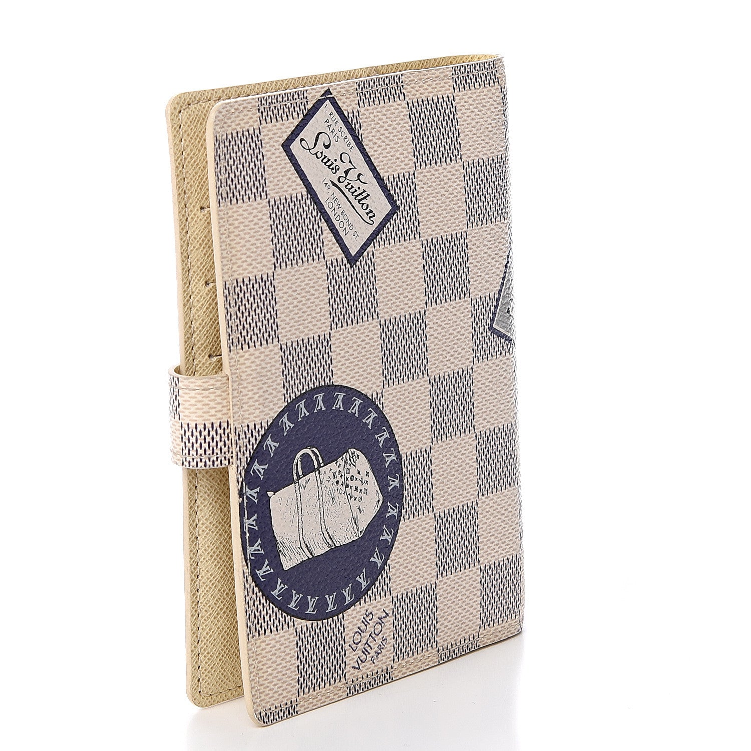 Louis Vuitton Damier Azur Patch Small Ring Agenda Cover 2 of 8