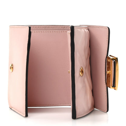 Fendi Nappa Matisse FF Diagonal Embossed Micro Tri-Fold Wallet Rosa Quarzo 5 of 10