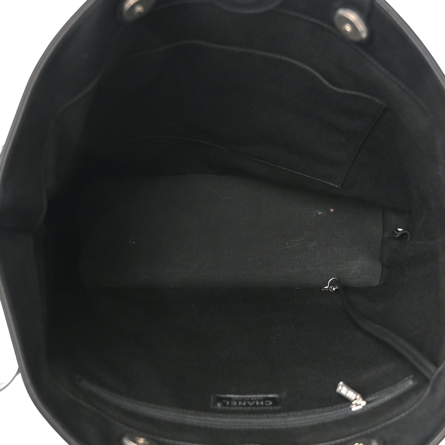 Grained Calfskin Large Coco Eyelets Shopping Tote Black
