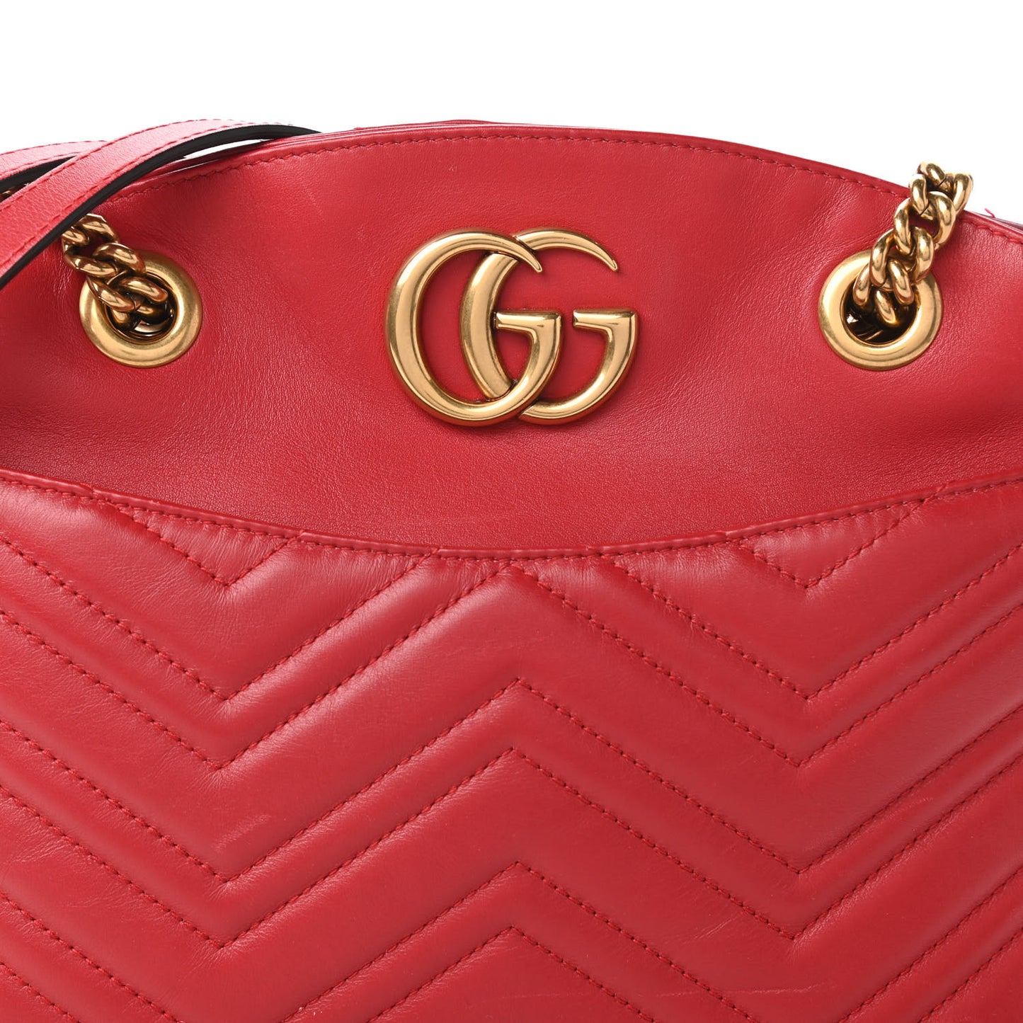 Calfskin Matelasse Medium GG Marmont Open Top Shoulder Bag Hibiscus Red