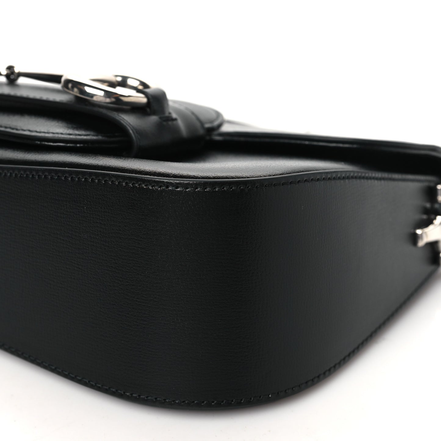 Demetra Small Horsebit 1955 Asymmetric Shoulder Bag Black