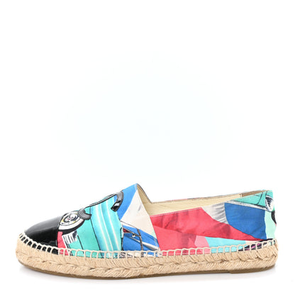 Chanel Fabric Patent CC Espadrilles 40 Multicolor Black 1 of 9