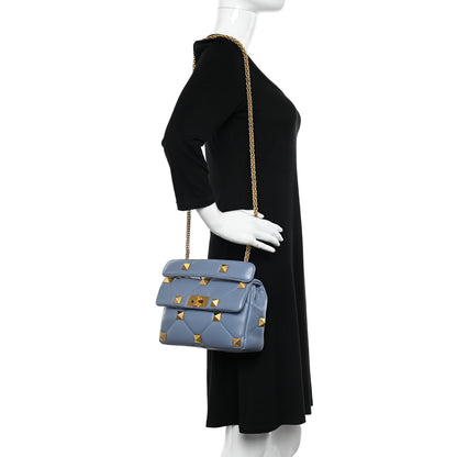 Valentino Garavani Nappa Medium Roman Stud Shoulder Bag Niagara 2 of 9