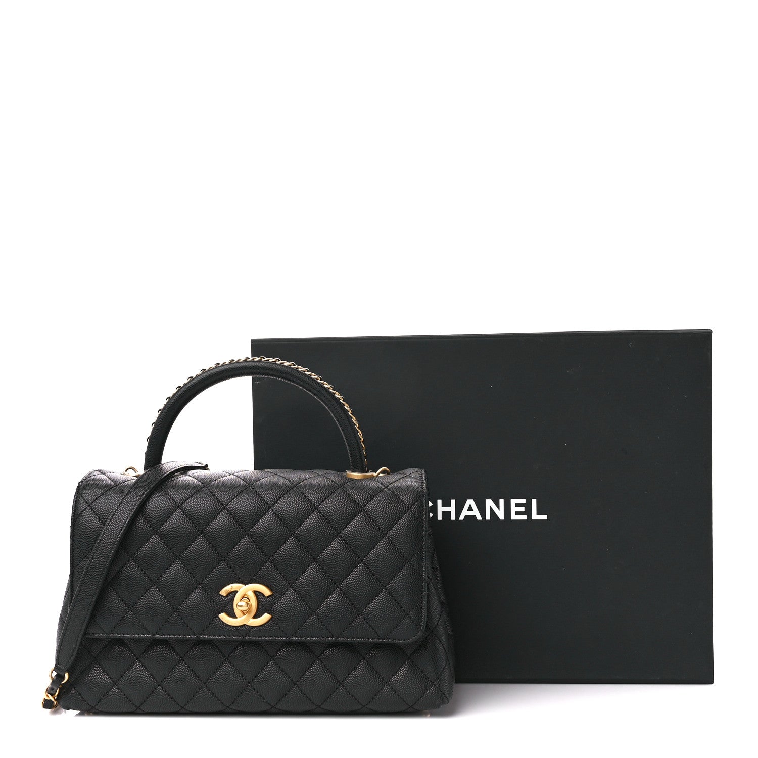 Chanel Caviar Quilted Small Coco Chain Handle Flap Black 12 of 12