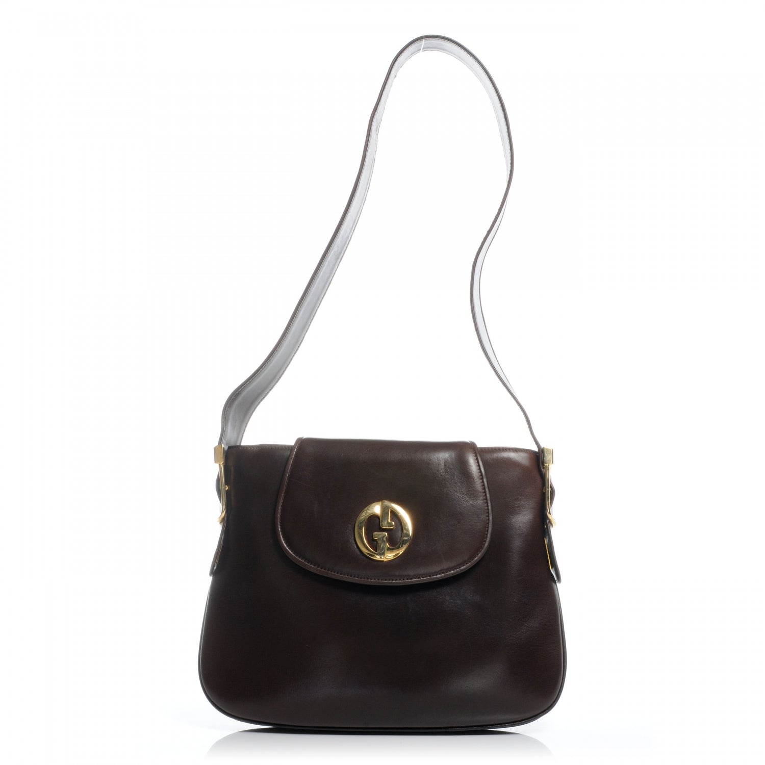 Gucci Calfskin 1973 Shoulder Bag Brown 1 of 6