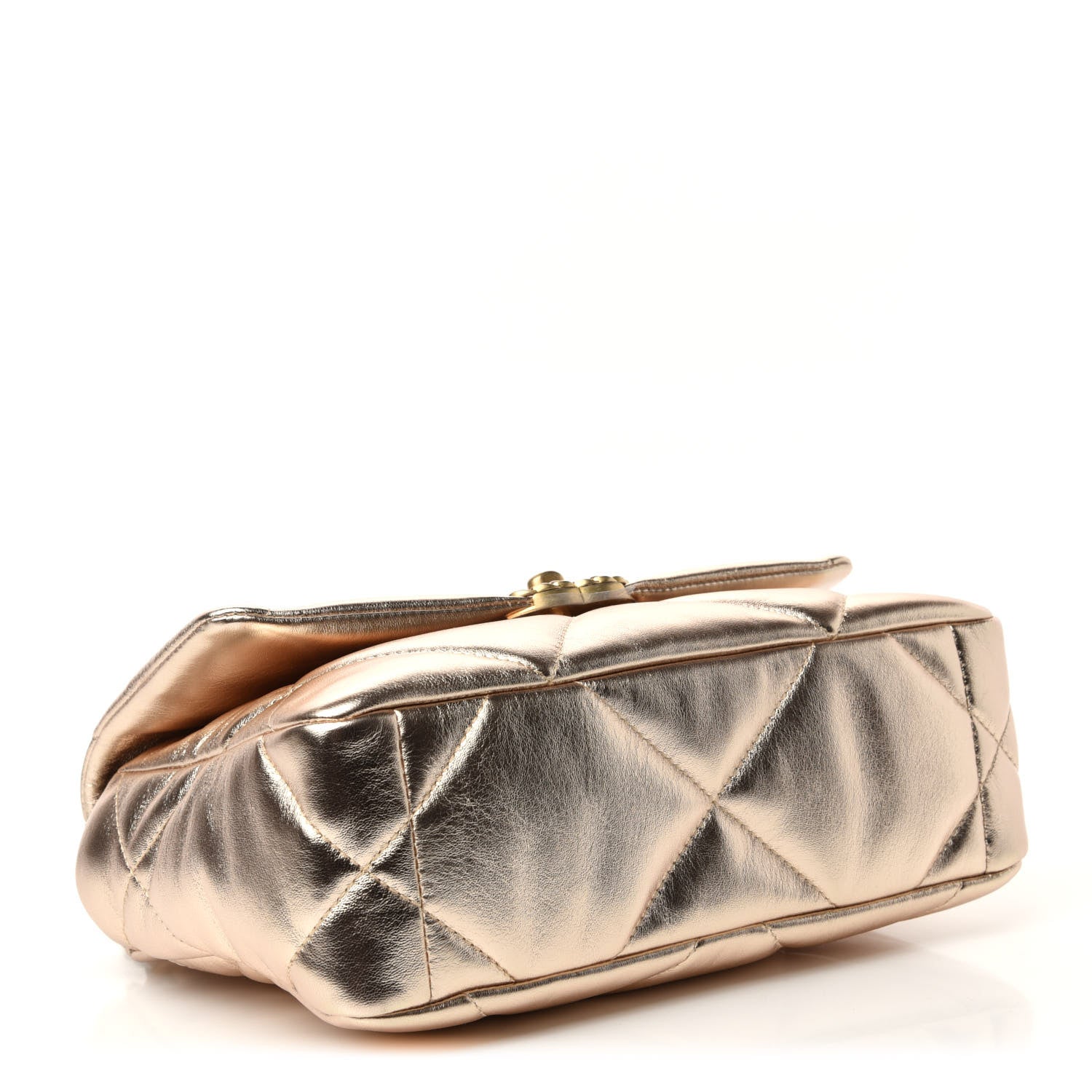 Chanel Metallic Lambskin Quilted Medium 19 Flap Gold 4 of 11