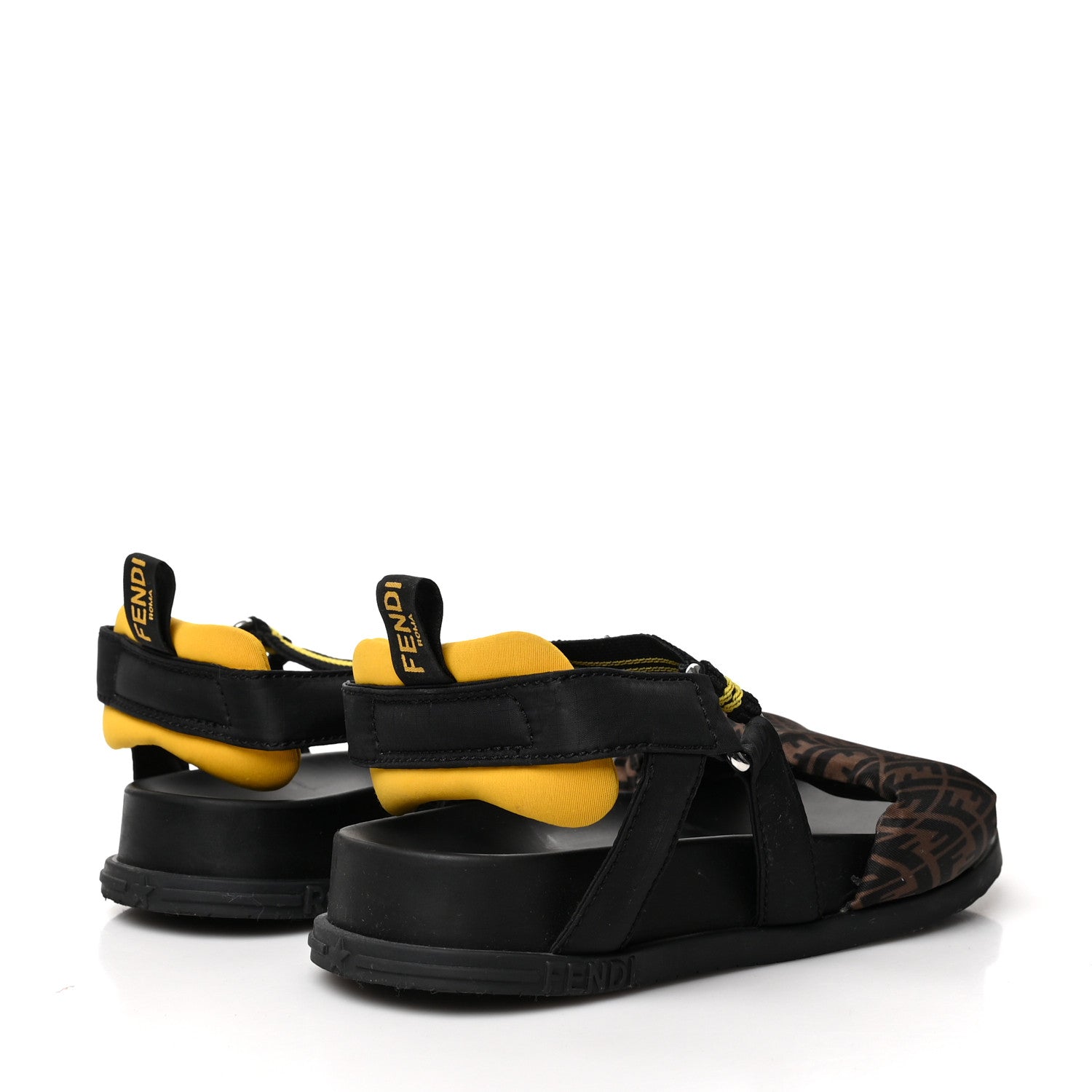 Fendi Satin FF Ruched Sandals 35 Tobacco Black 4 of 8