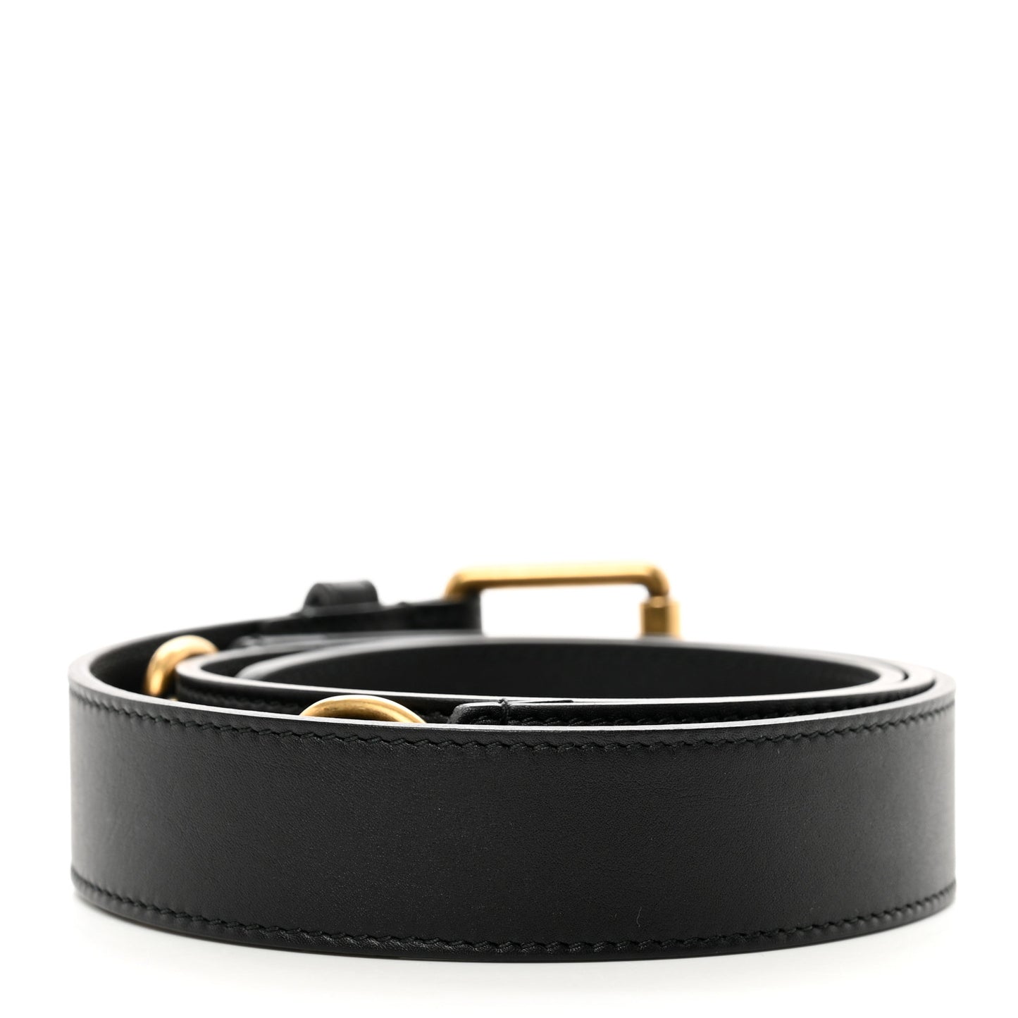 Calfskin Horsebit Belt Black
