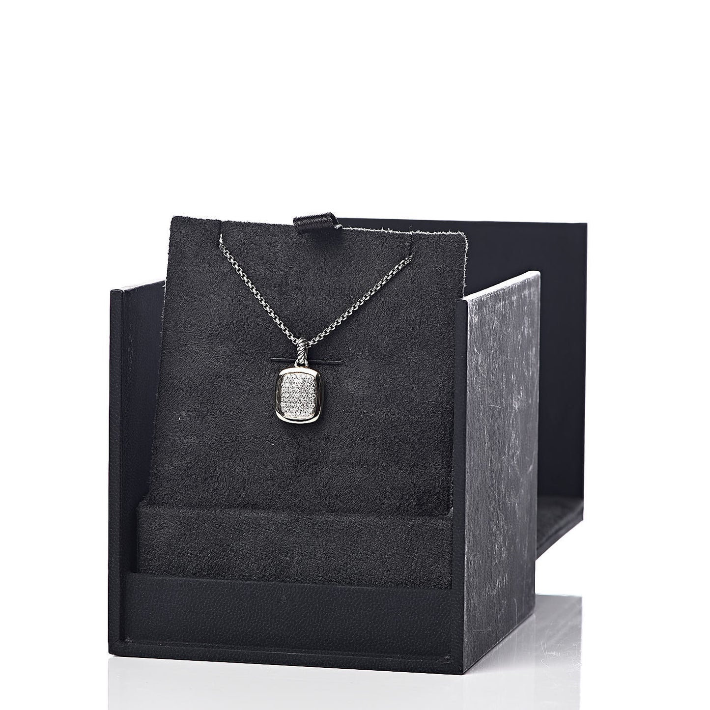 Sterling Silver 18K Yellow Gold Diamond Noblesse Pendant Necklace