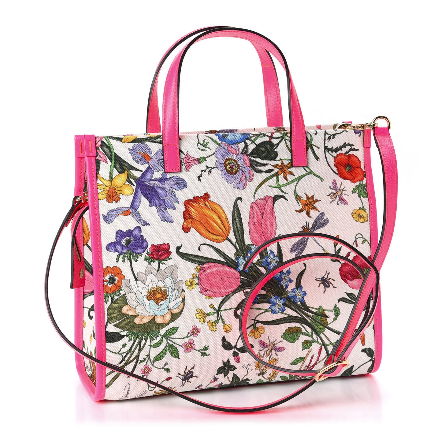 Canvas Medium Flora Tote Fuchsia