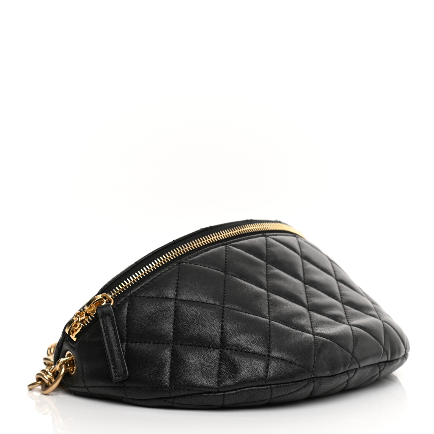 Chanel Lambskin Pearl Quilted CC Belt Bag Black 7 of 21