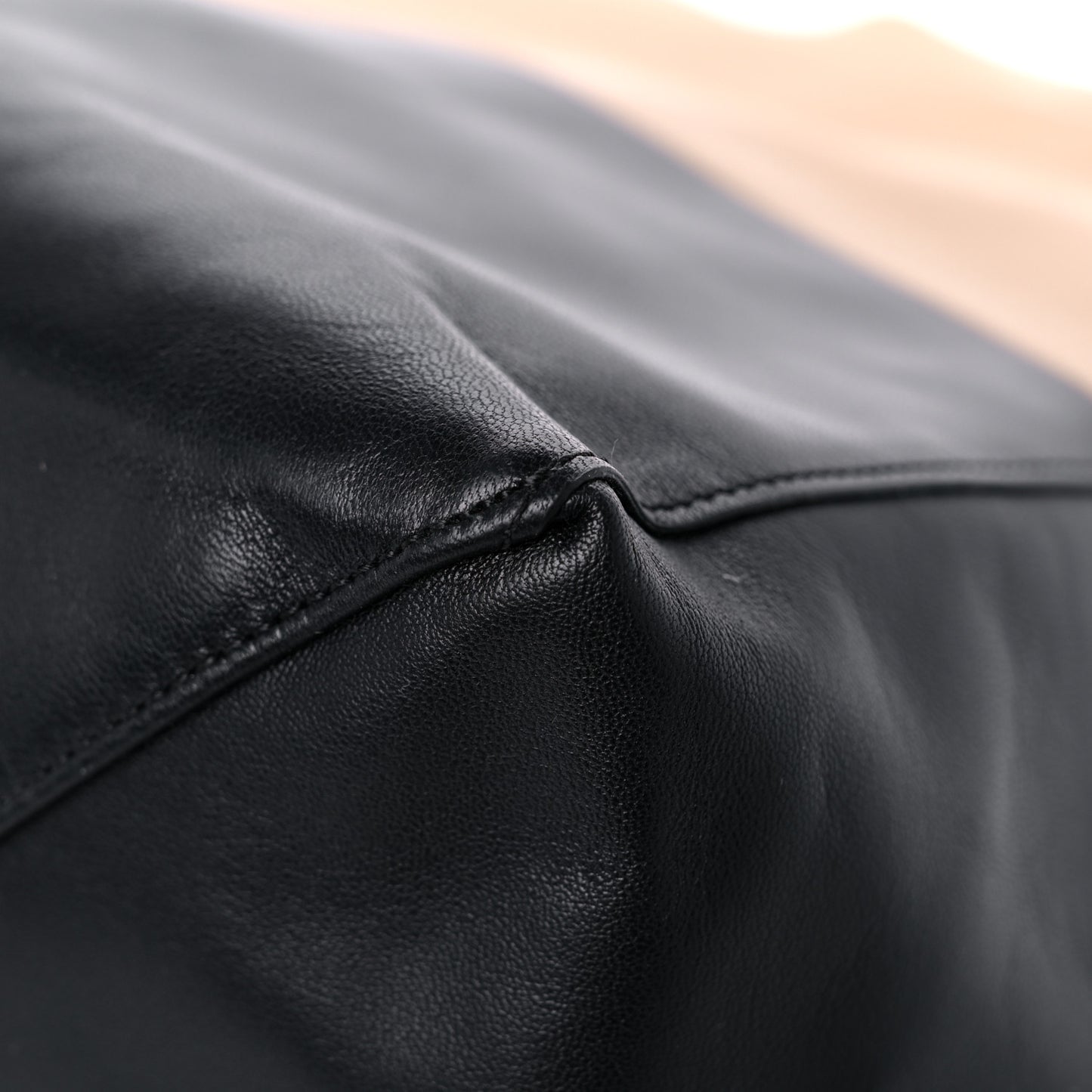 Lambskin Horizontal Bi-Cabas Nude Black