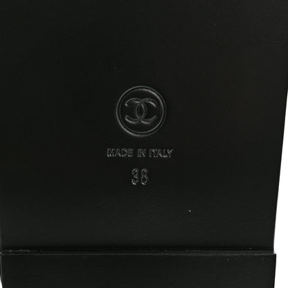Chanel Grained Calfskin Velcro Dad Sandals 38 Black 7 of 9