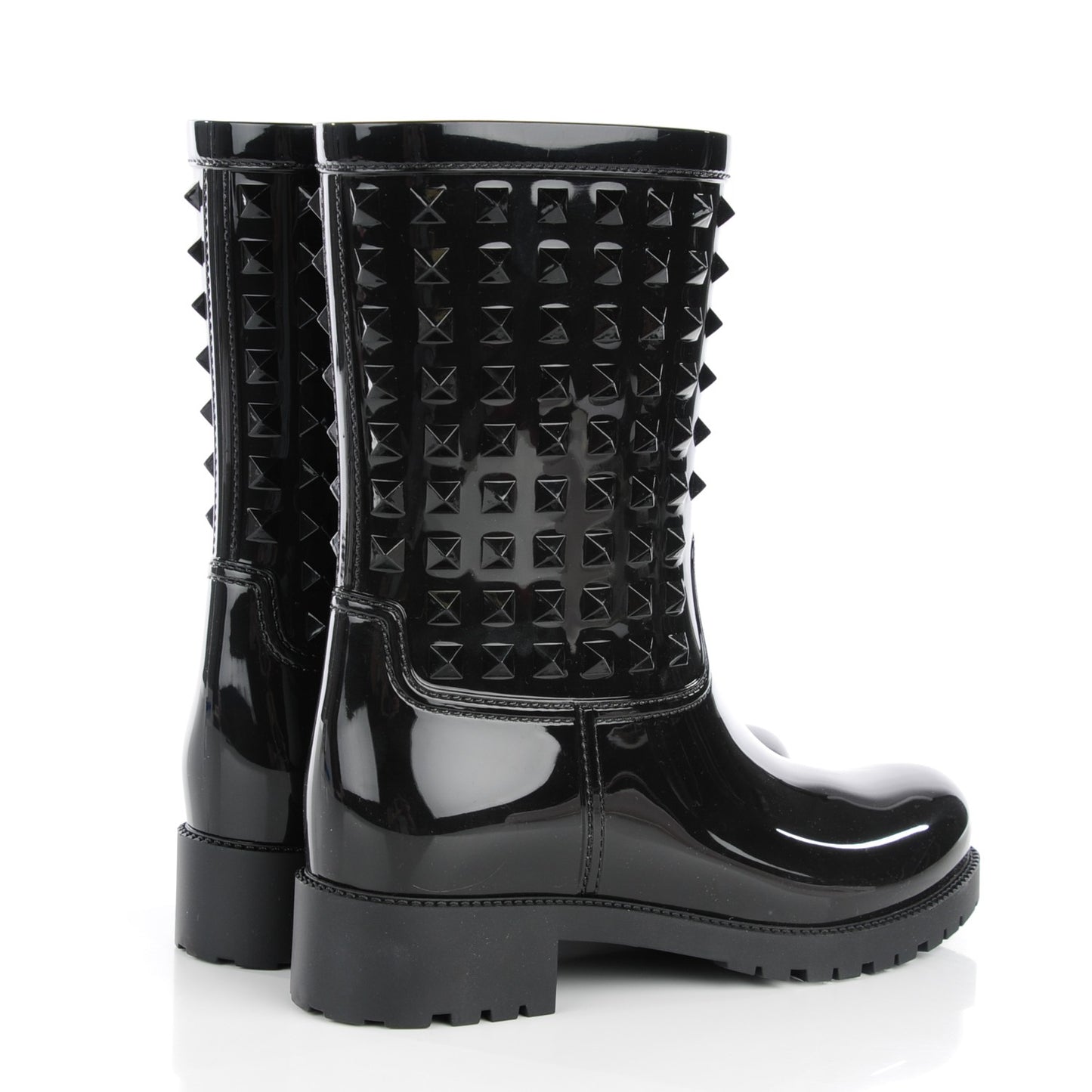 Rubber Rockstud Short Rainboots 39 Black