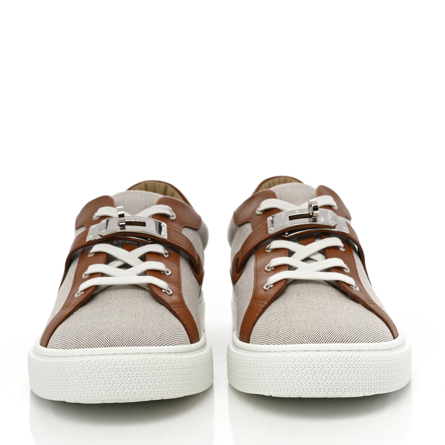 Calfskin Canvas Day Sneakers 44 Gold White