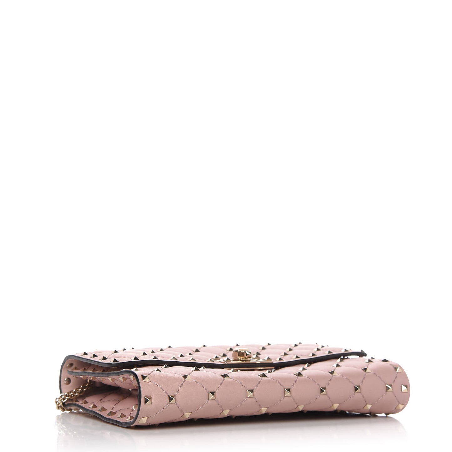 Nappa Rockstud Spike Wallet on Chain Water Rose