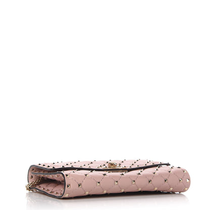 Valentino Garavani Nappa Rockstud Spike Wallet on Chain Water Rose 4 of 9