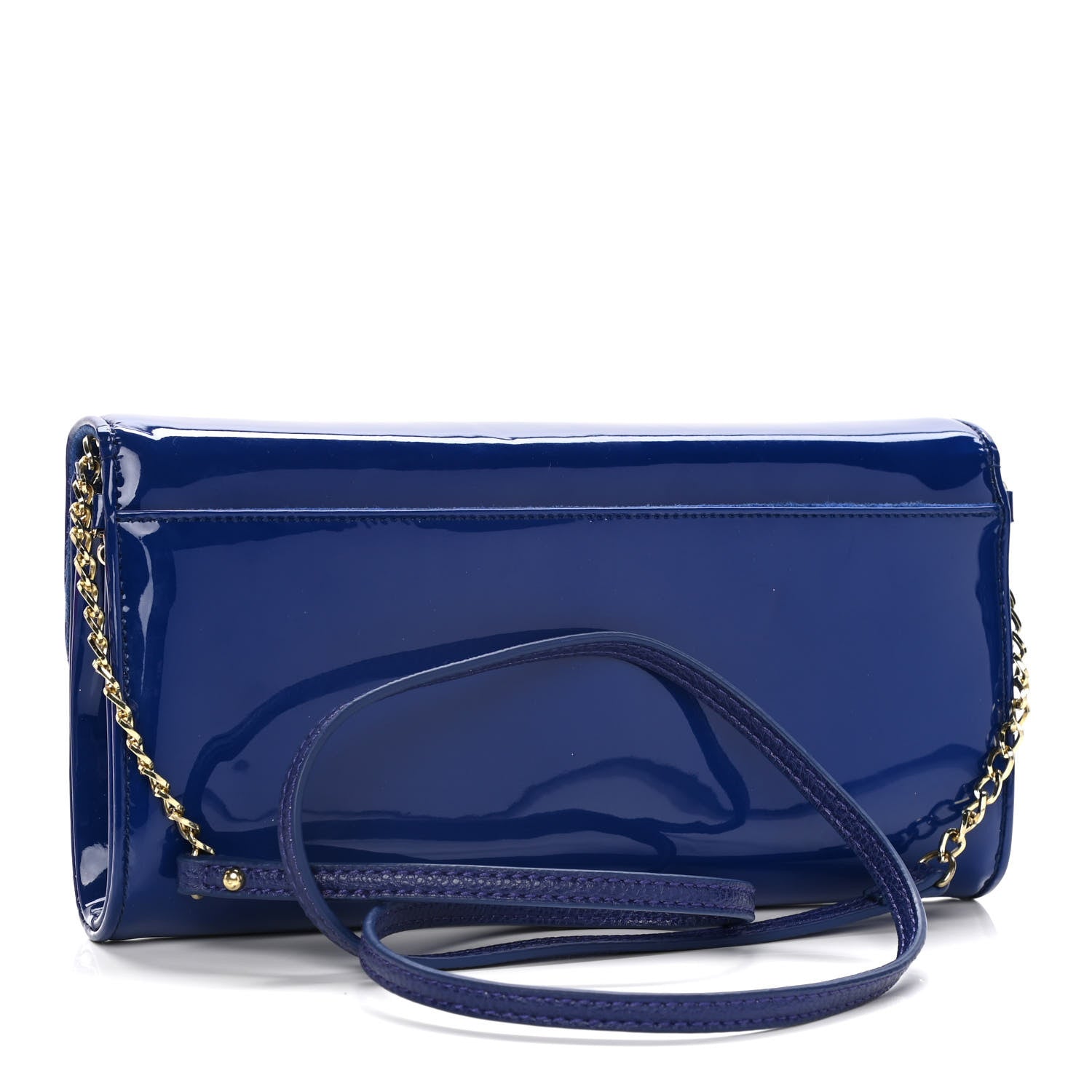 Christian Louboutin Patent Riviera Clutch Neptune 2 of 13