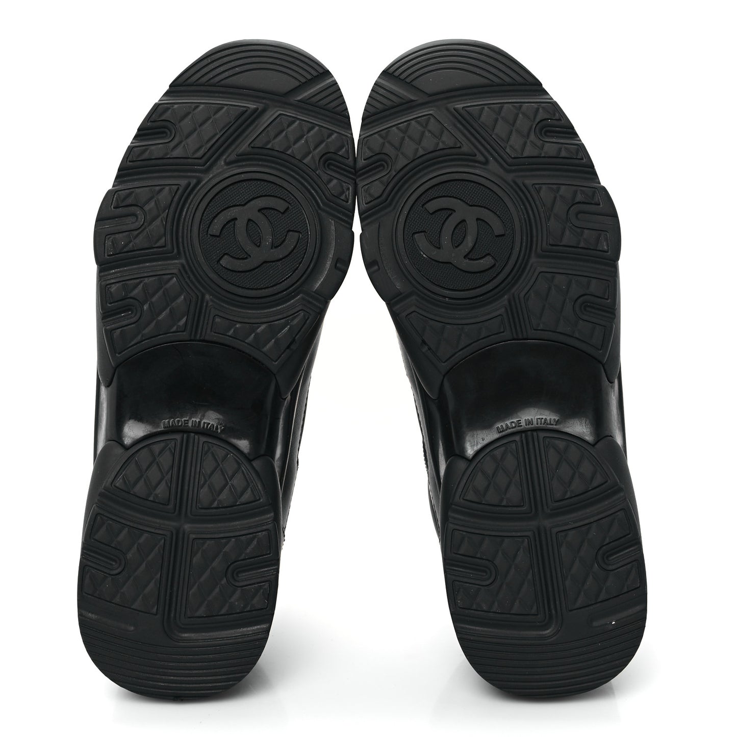 Lambskin Fabric CC Uniform Sneakers 38 Black