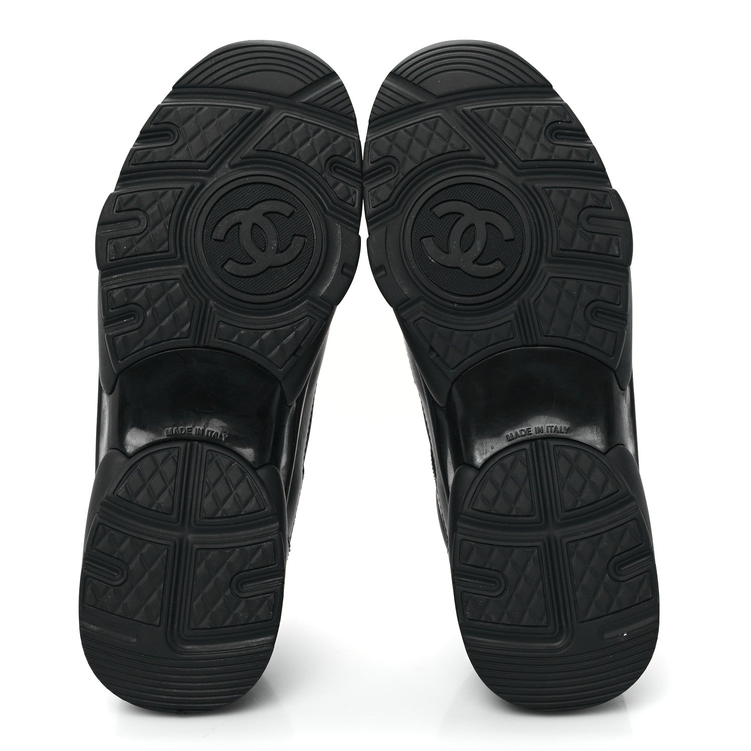 Chanel Lambskin Fabric CC Uniform Sneakers 38 Black 6 of 9